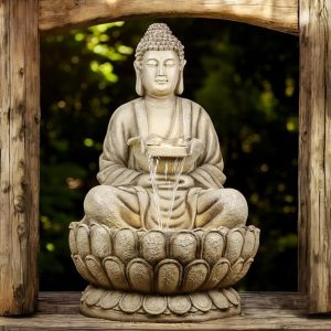 Swadeshi Decors Resin 4 Feet Kamal Buddha Water Fountain Big Size